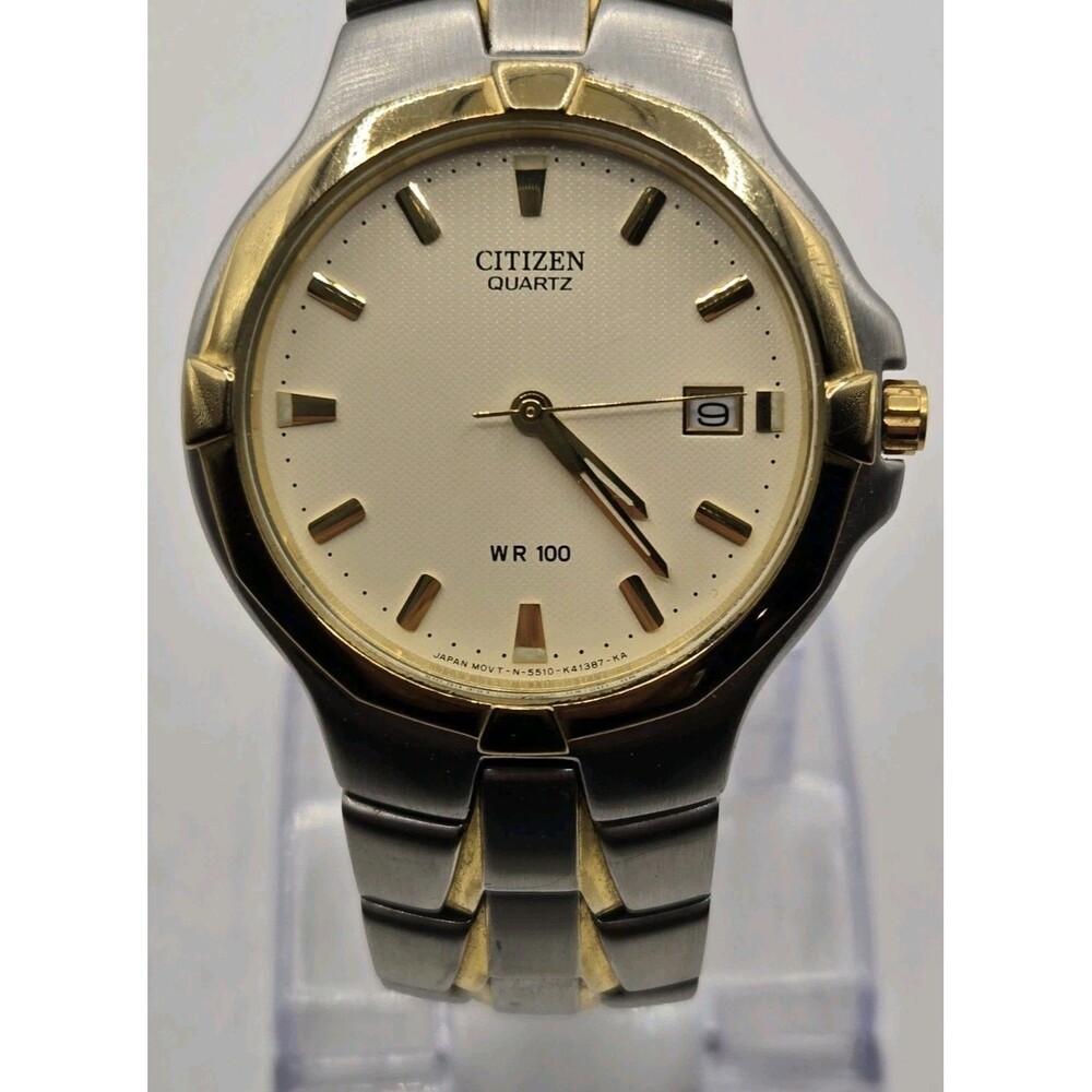 Citizen 35mm Gold Tone/Stainless Steel Ivory Dial Men's Watch. MINT
